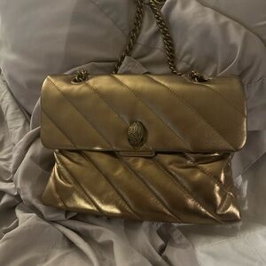Gold Quilted Chain Shoulder Bag